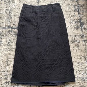 Marc Jacobs menswear-inspired black pinstripe size 6 maxi asymmetrical skirt.